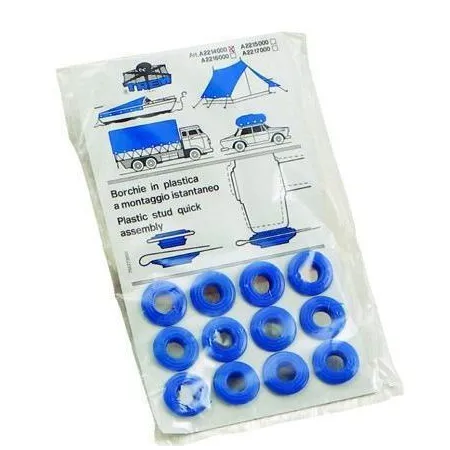 Borchie blu - 12 pezzi - p/teloni-diam.14