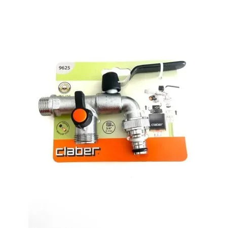 Grifo doble cromado - 1/2" - 3/4 salidas - con desviador