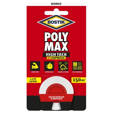 Cinta de doble cara Poly max - blanca - 19 mm x 1,5 m.