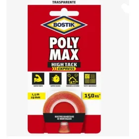 Cinta de doble cara Poly max - transparente - 19 mm x 1,5 m.