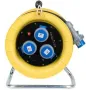 Enrollador de cable alargador con cable - 50 m - 3 tomas 3gx1,5 ip44