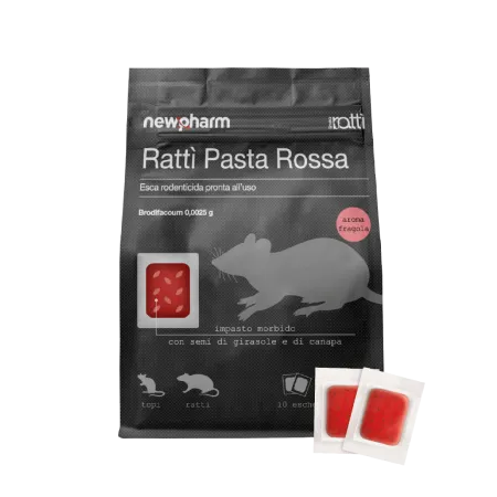 Cebo rodenticida en pasta roja - newpharm - bolsa de 150 g