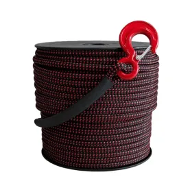 Cuerda textil ultra resistente - 12 mm - 100 metros - baja elongación - con gancho