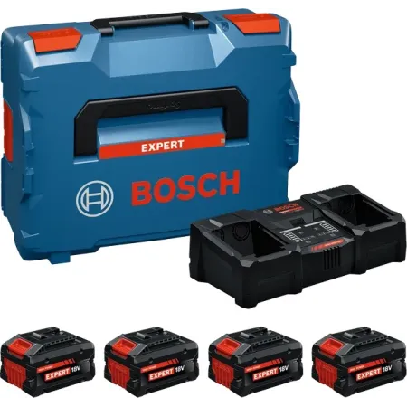 Kit de inicio 4 baterías Bosch Expert - 4 baterías mixtas (2+2) - 2x5,5 + 2x8 Ah + cargador doble
