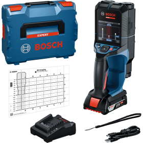 Detector de metales Bosch Expert - D-Tect18V200-17C - con batería de 2 Ah y cargador