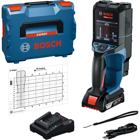 Detector de metales Bosch Expert - D-Tect18V200-17C - con batería de 2 Ah y cargador