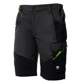 Bonitos pantalones cortos tipo bermuda elásticos - talla M - gris/negro