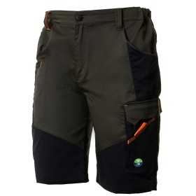 Bonitos pantalones cortos tipo bermuda elásticos - talla XL - verde/negro
