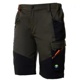 Bonitos pantalones cortos tipo bermuda elásticos - talla XL - verde/negro