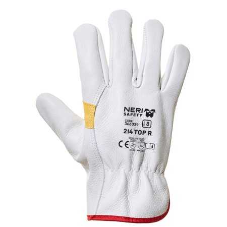 Guantes blancos con estampado floral - 214-top - talla 10