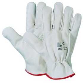 Guantes blancos con estampado floral - talla L/10 - con borde