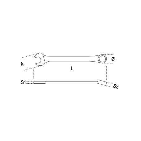 Ratchet beta - 142c-mm. 8 - recta corta